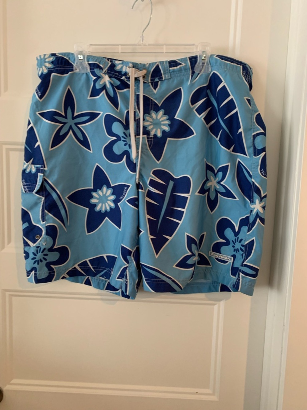 TAG RIDER , Blue Floral Men's Swim Trunks